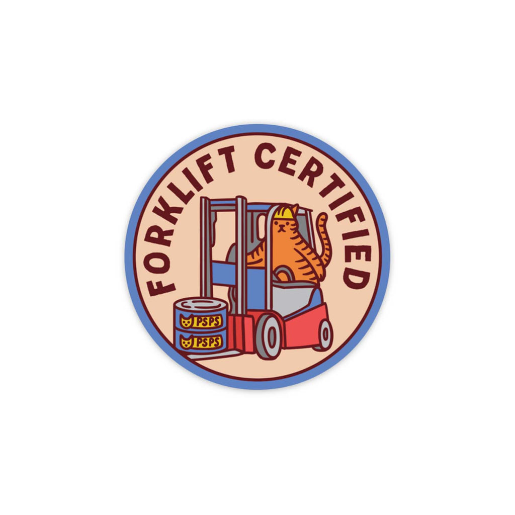 Forklift Certified Sticker Cat Warehouse